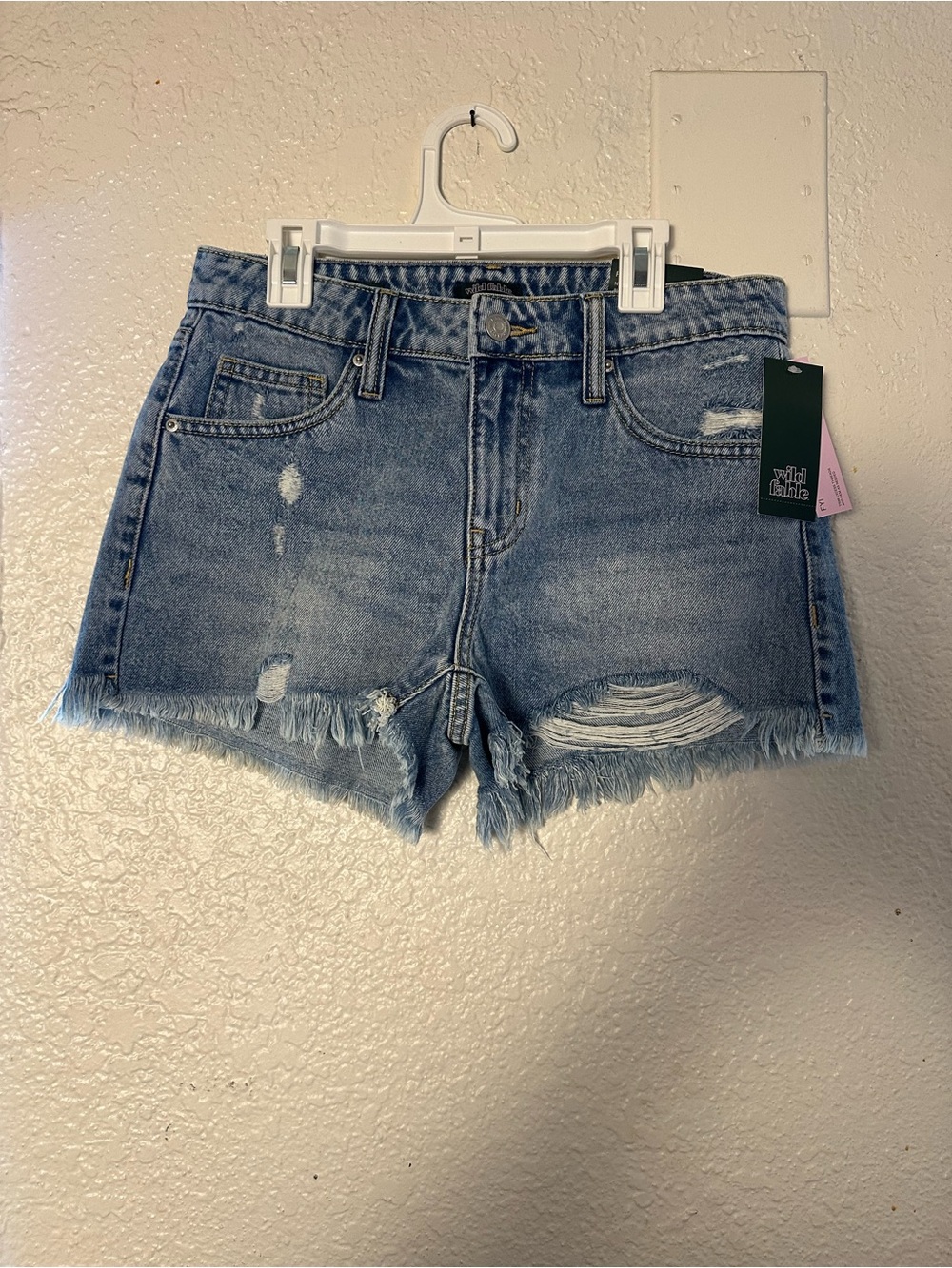 wild fable Light Wash Distressed Denim Cutoff Shorts